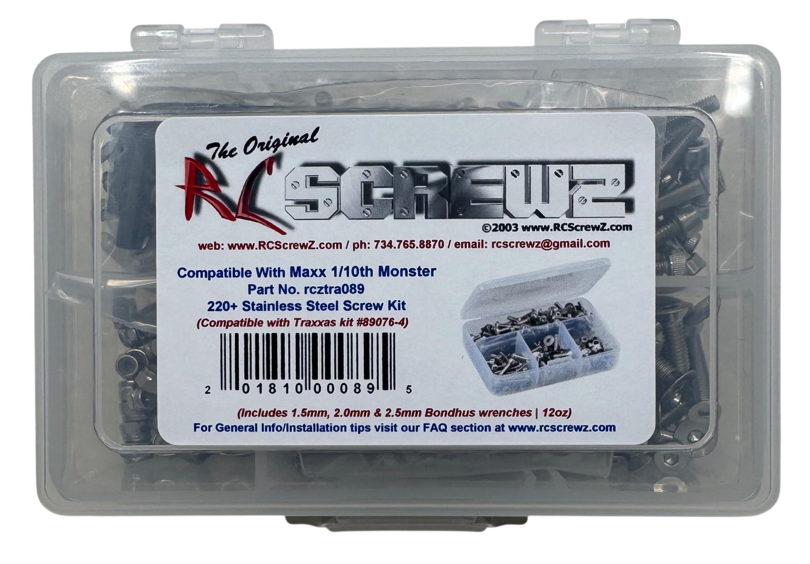 RC Screwz RCScrewZ Stainless Steel Screw Kit tra089 Compatible with Traxxas Maxx