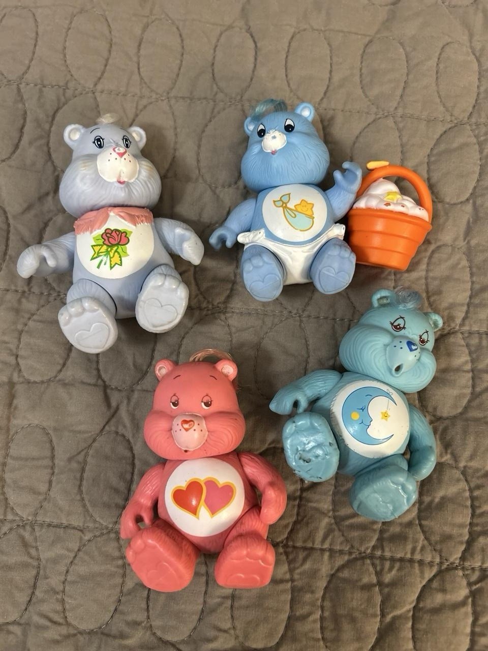 Vintage 1983 1984 Kenner Care Bears Poseable Figures Lot Grams Bedtime Tugs Hugs