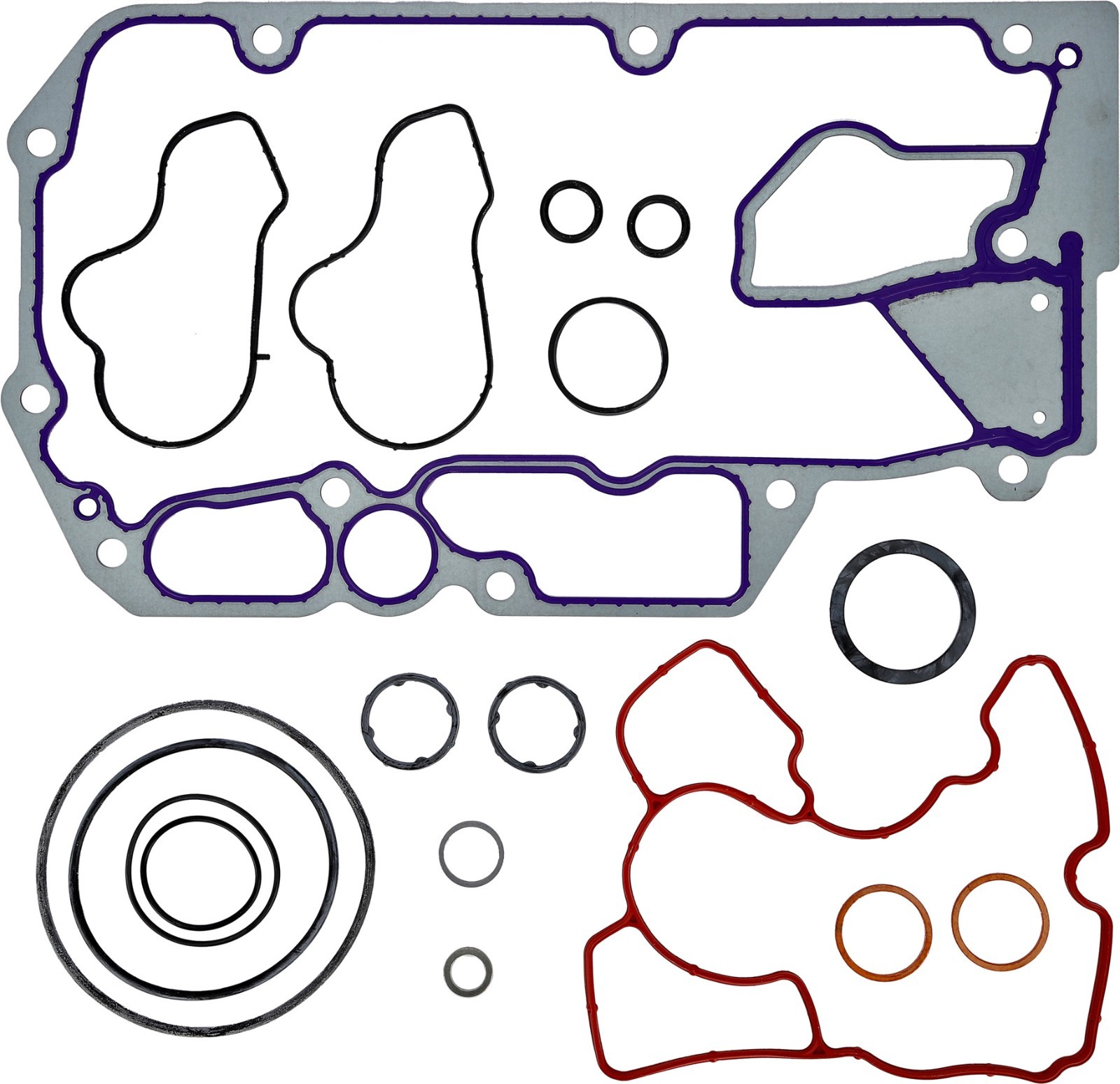 Oil Cooler Gasket Kit, Detroit Dd15 14.8L, ELRING KLINGER 164.820