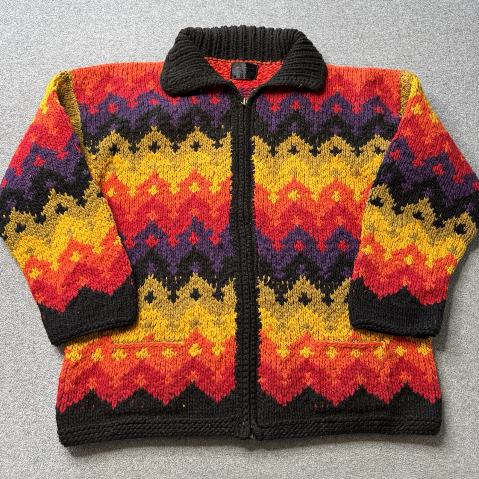 Vintage Otavalo Native American Sweater Mens Medium Tribal Aztec Wool Knit 80s Vintage Otavalo Native American Sweater Mens Medium Tribal Aztec Wool Knit 80s