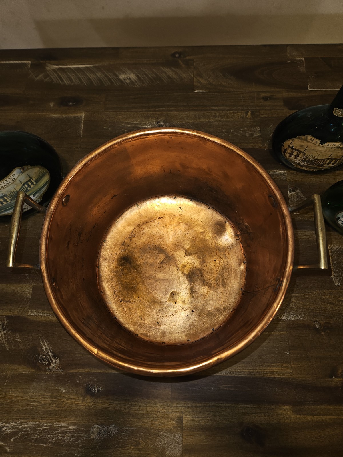 Gorgeous Vintage Copper Cauldron Pot w Brass Handles Gorgeous Vintage Copper Cauldron Pot w Brass Handles
