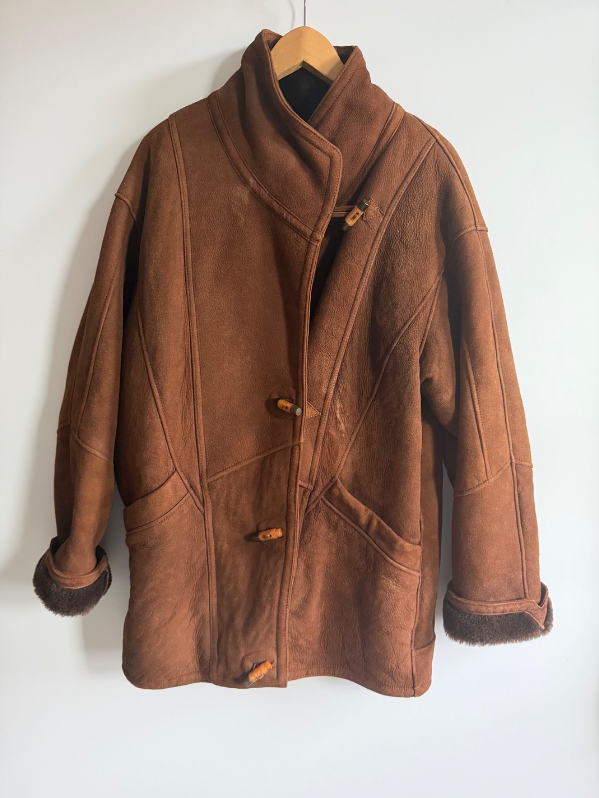 Perfect Fall Vintage Suede Shearling Coat- Size 38/US 6