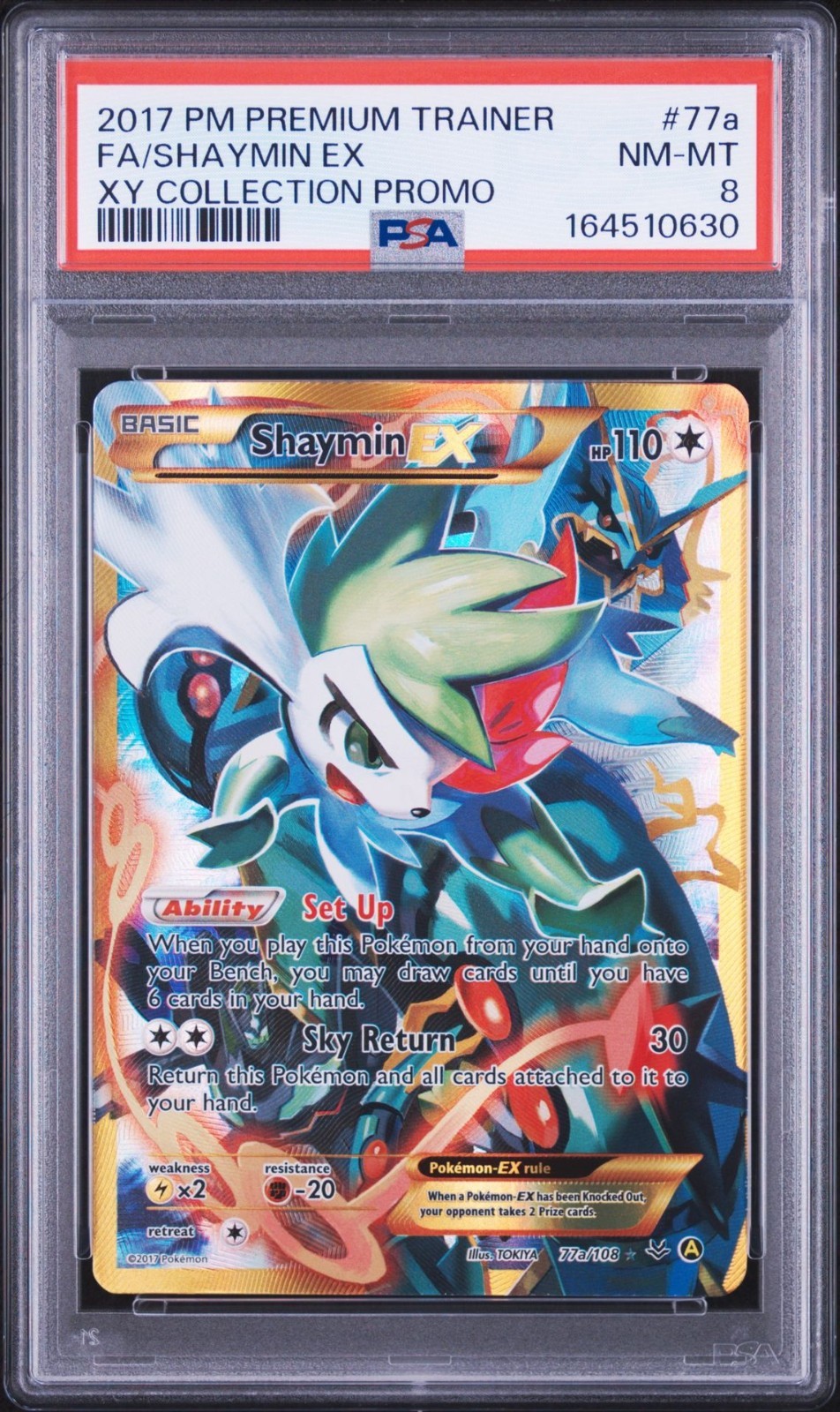 2017 Pokemon Premium Trainer XY Collection Promo #77a FA Shaymin Ex PSA 8 2017 Pokemon Premium Trainer XY Collection Promo #77a FA Shaymin Ex PSA 8