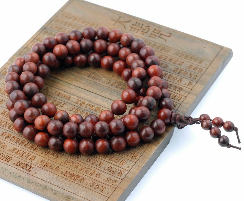 8mm 108PCS Natural Dark Red Rosewood Mala Meditation Beads Round (90183386-398)