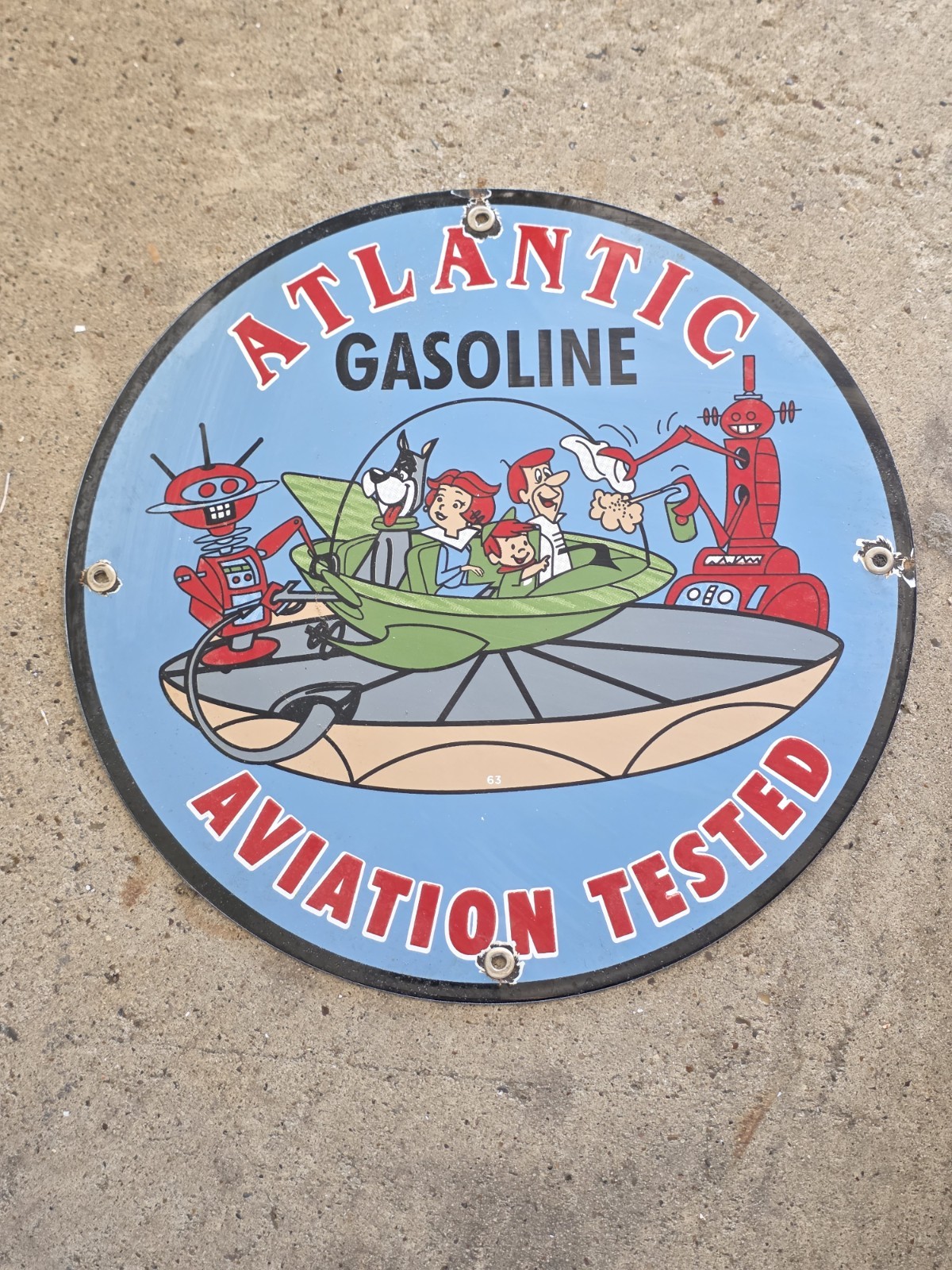 VINTAGE ATLANTIC 1963 GASOLINE AVIATION PORCELAIN SIGN GAS STATION PUMP 12 VINTAGE ATLANTIC 1963 GASOLINE AVIATION PORCELAIN SIGN GAS STATION PUMP 12