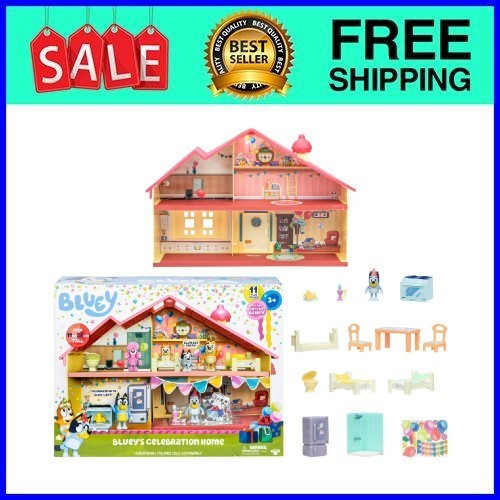 Bluey's Celebration Home Playset 11 Pieces Ages 3-6 Fast Ship USA