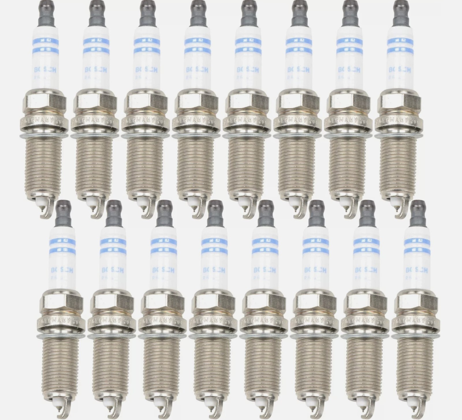 16 Bosch Double Iridium Spark Plugs 9673  for Chrysler Dodge Jeep Ram V8 GERMANY