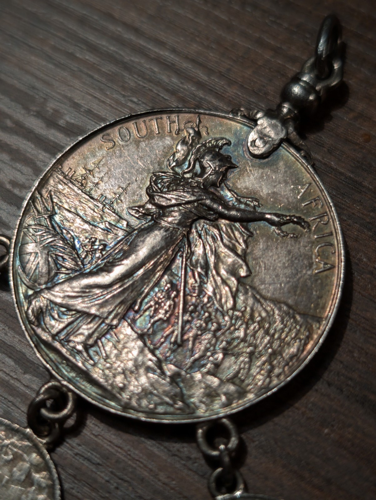 Boer War Queen\'s South Africa Medal Named Black Watch Silver Fob Canadian Coins