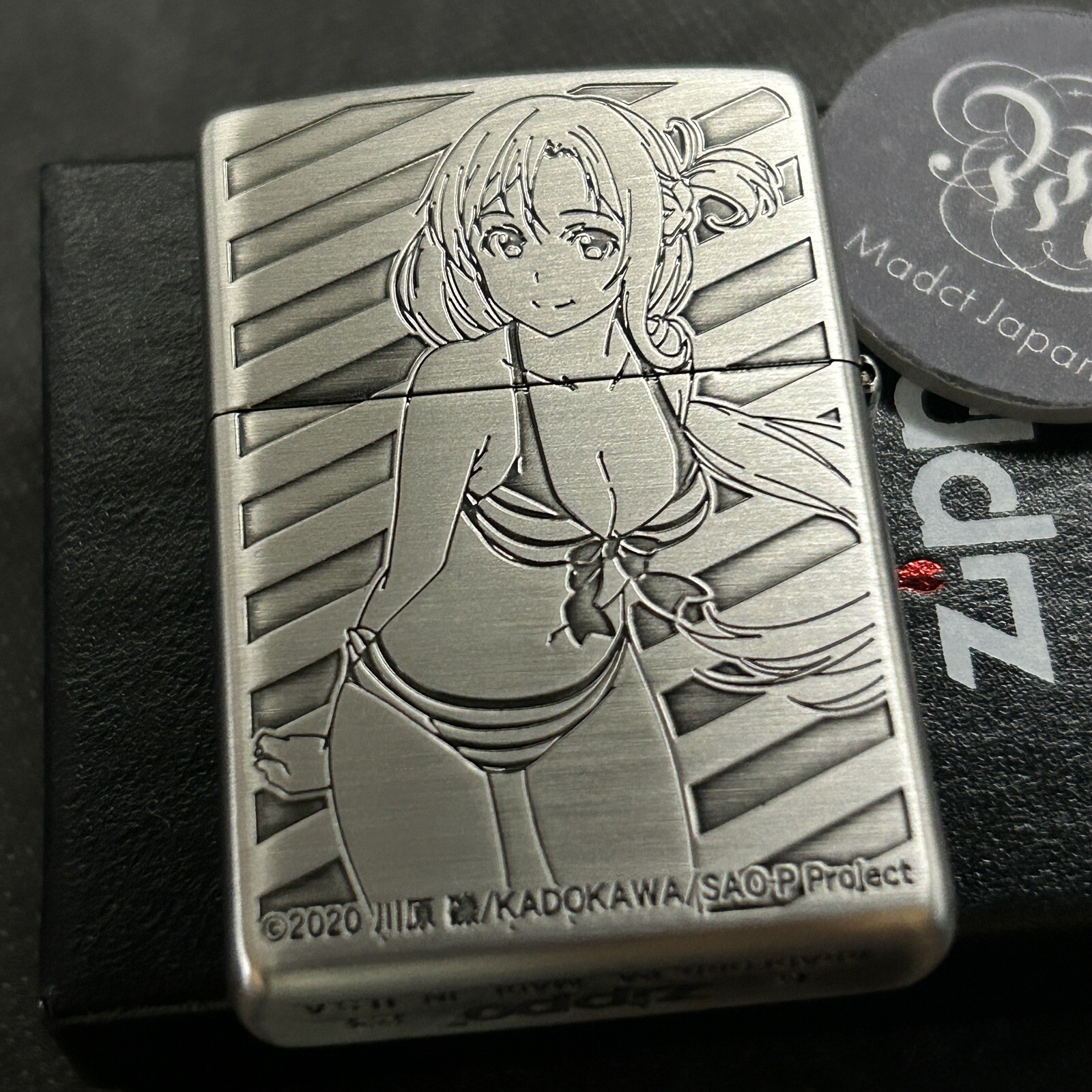 Zippo Oil Lighter Sword Art Online Asuna Silver Brass Japan Anime New