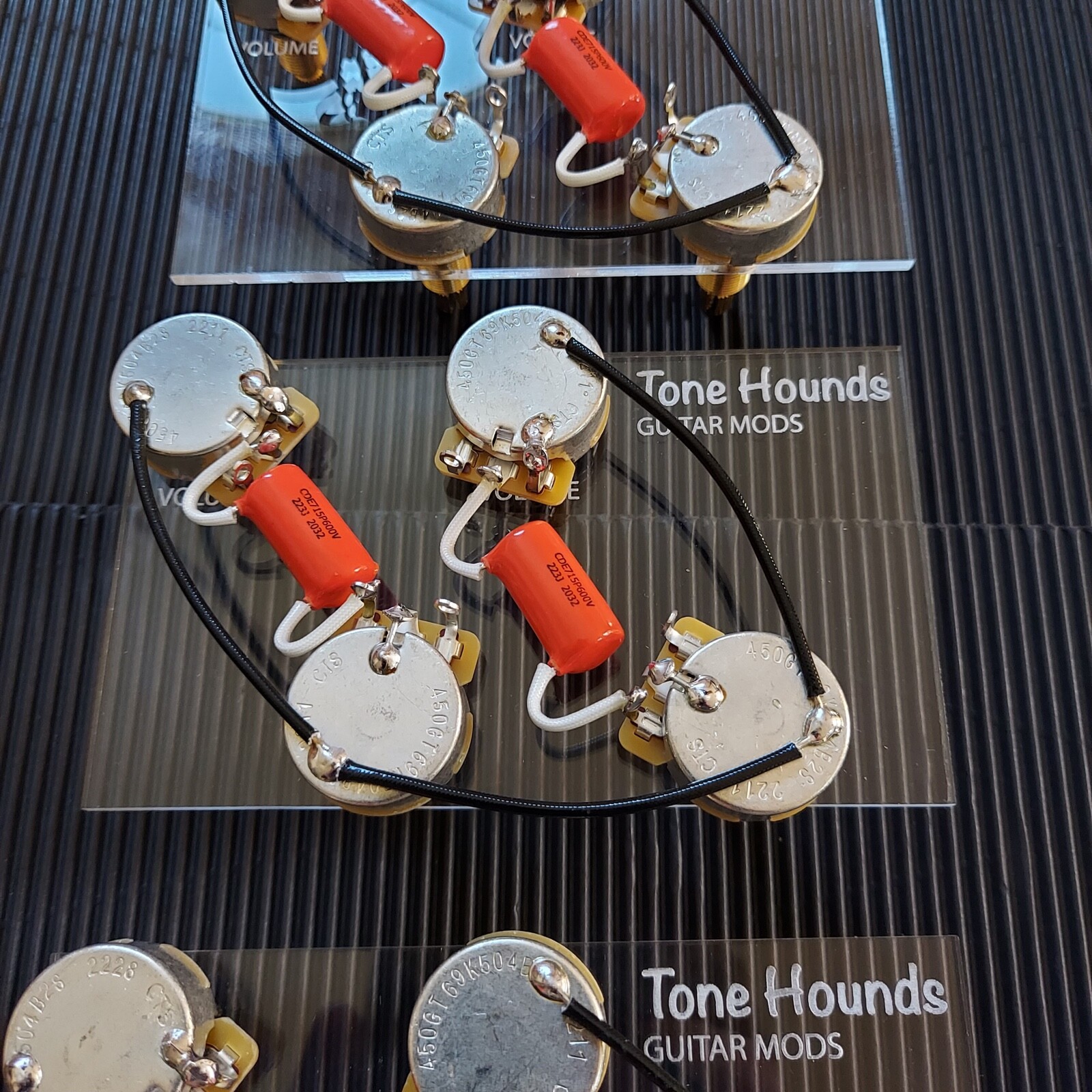 USA Les Paul Wiring Harness-Tone Hounds Gibson LP CTS Orange Drops 50\'s Wired