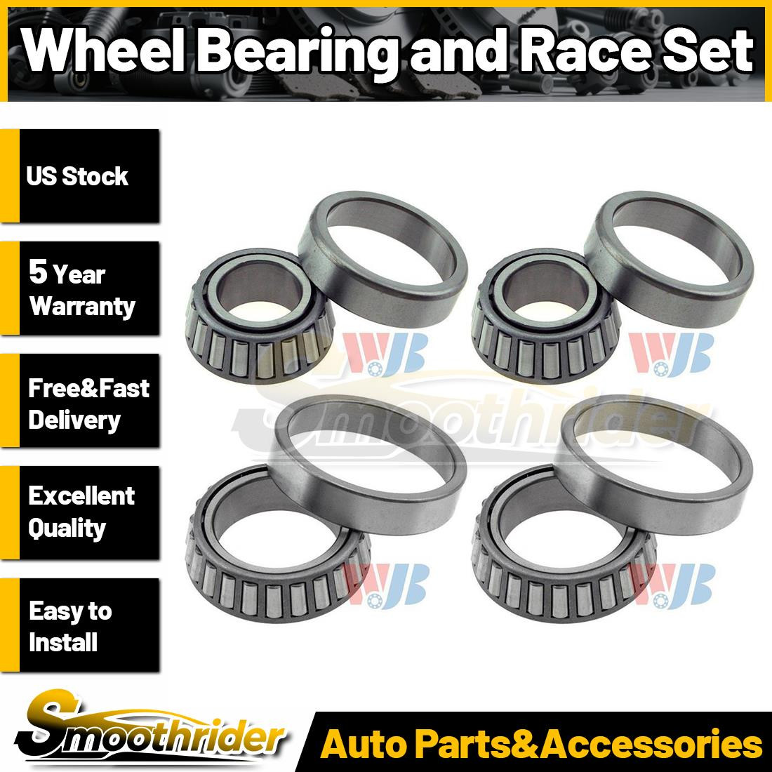 Front Inner Front Outer Wheel Bearing and Race Set 4 X WJB For Dodge 1973-2003