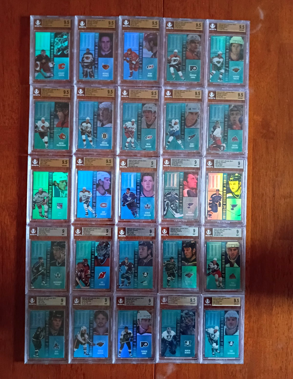 NHL BGS 9 Card Lot 2002-03 BAP Ultimate Rookies mint matt walker Alex Henry 9.5 NHL BGS 9 Card Lot 2002-03 BAP Ultimate Rookies mint matt walker Alex Henry 9.5