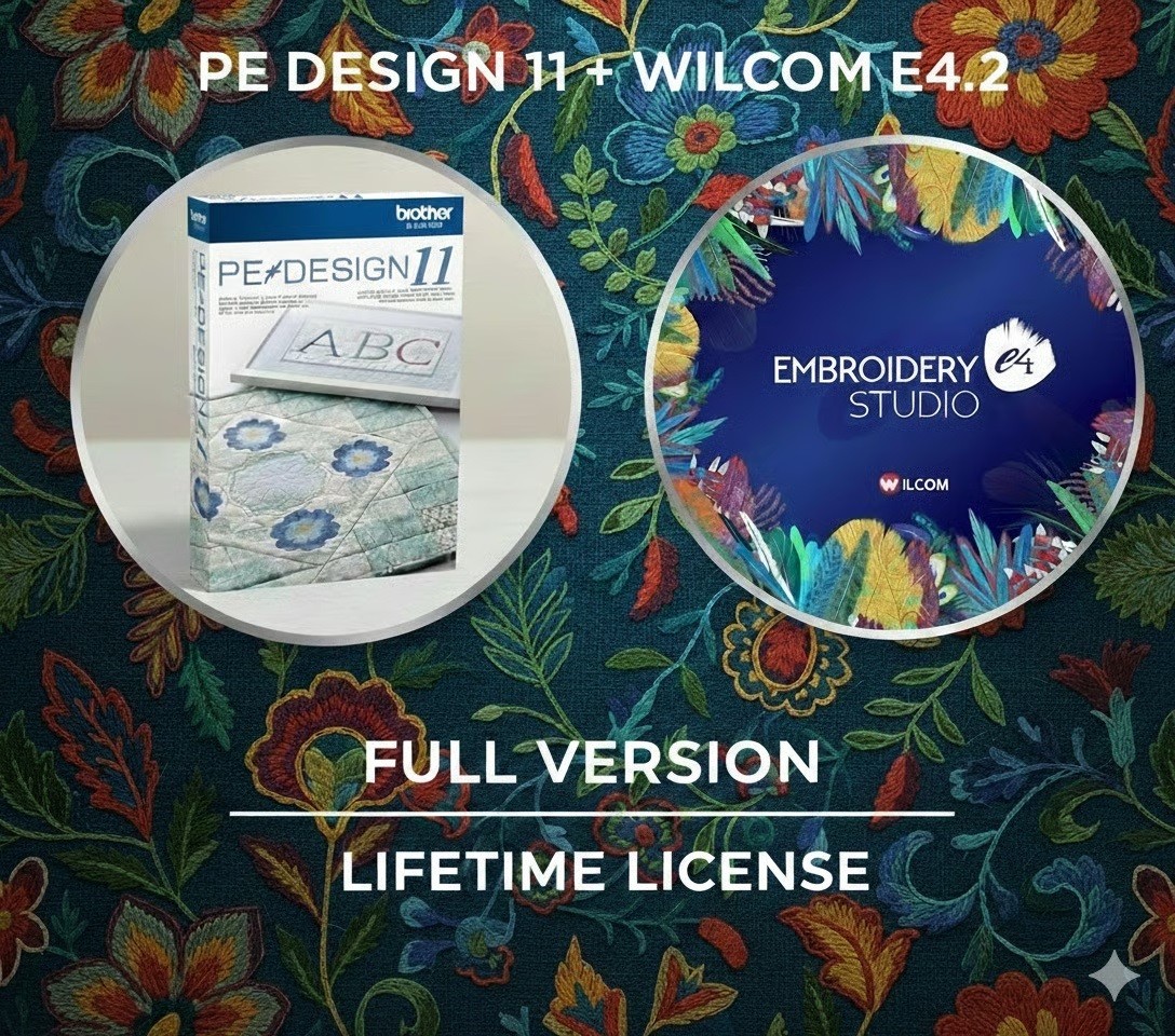 PE Design 11 + Wilcom E4.2 ⭐Embroidery Digitizing Full Version Custom Patterns⭐ PE Design 11 + Wilcom E4.2 ⭐Embroidery Digitizing Full Version Custom Patterns⭐