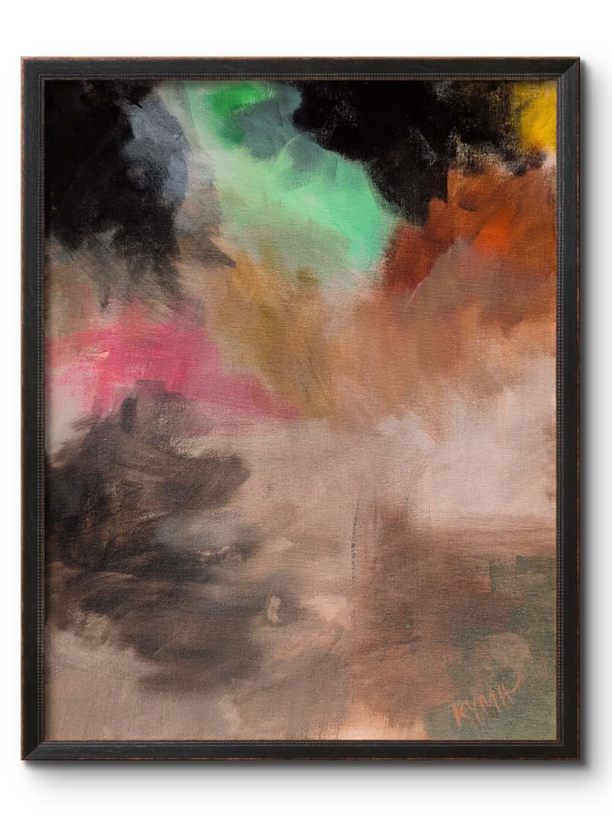 KYMA Original 12x16 Colorful Abstract Clouds Painting Signed Canvas
