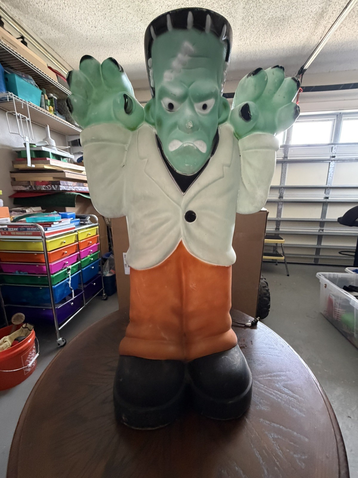 Vintage Empire Halloween Blow Mold Frankenstein 36” With Working Light Vintage Empire Halloween Blow Mold Frankenstein 36” With Working Light