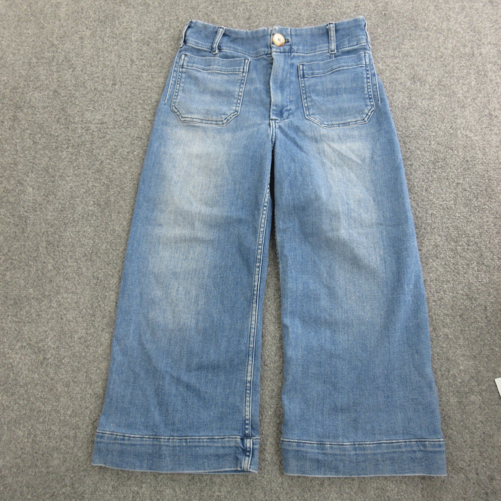Maeve By Anthropologie Colette Jeans Womens 28P Light Blue High Rise Wide Leg