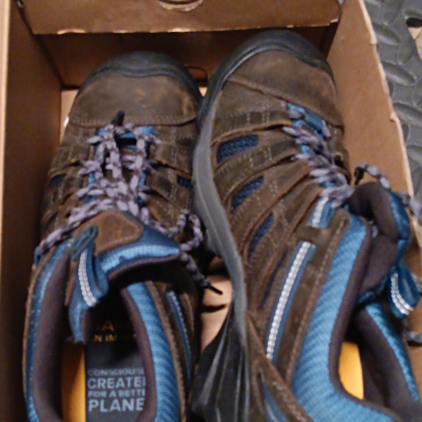 KEEN Men\'s Brown/Blue Hiking Shoes US 8.5 Medium 1013627 Not Repellent