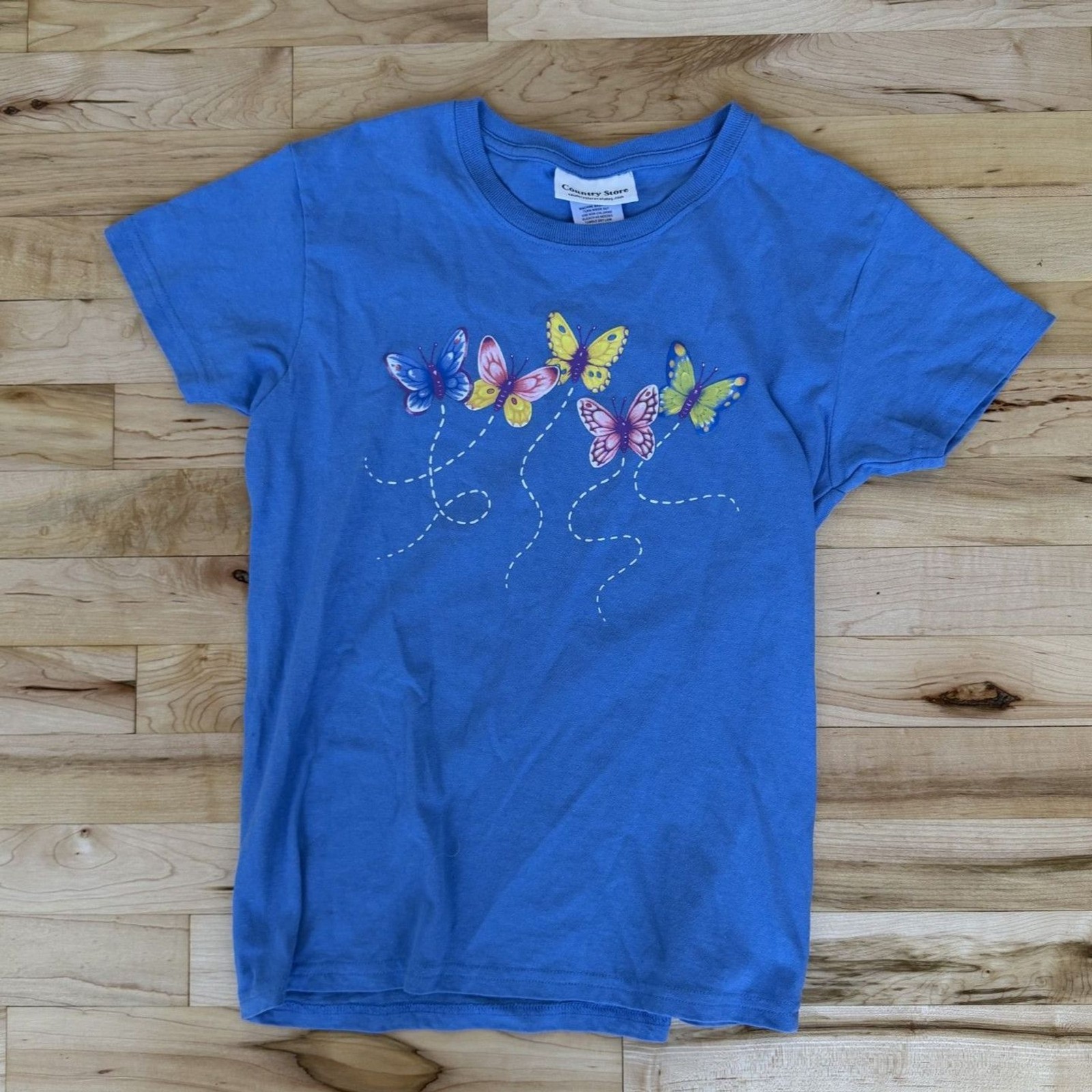 Y2K Whimsy Vintage Blue Tee Grandmacore