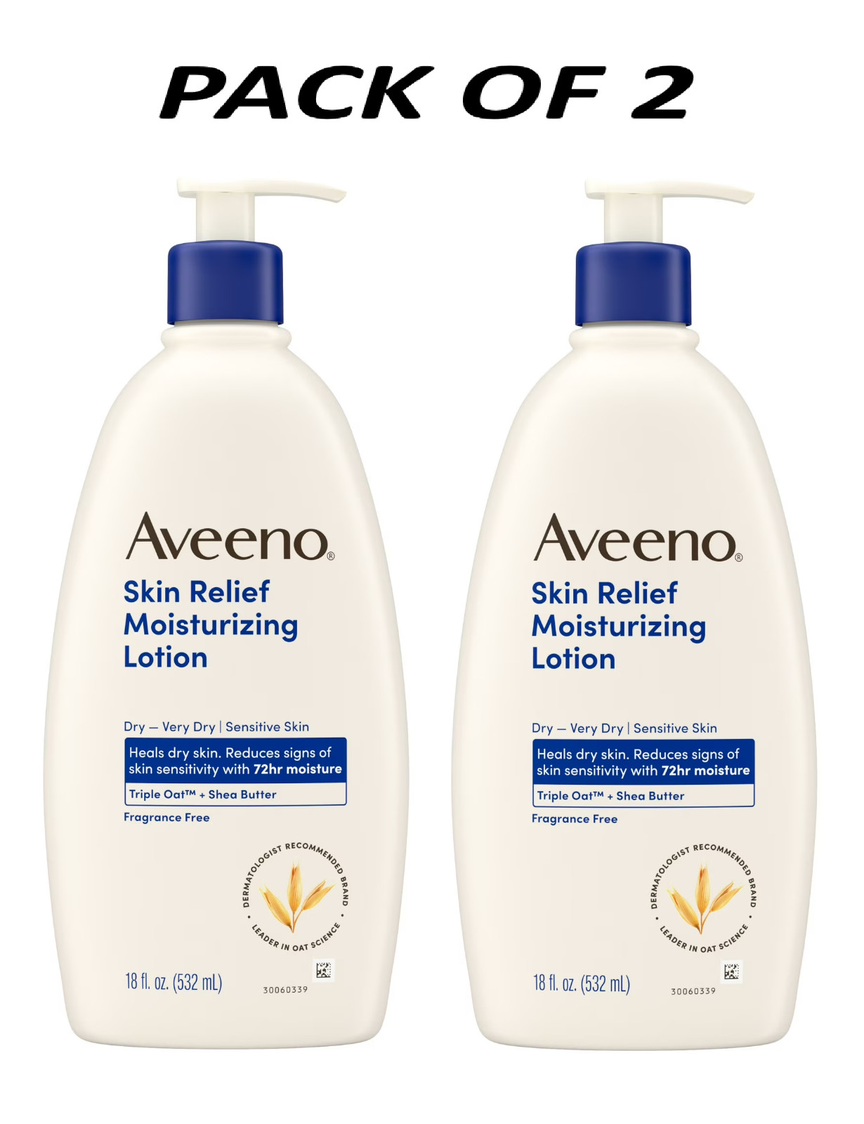 Aveeno Skin Relief Moisturizing Body and Hand Lotion for Dry Skin, PACK OF 2