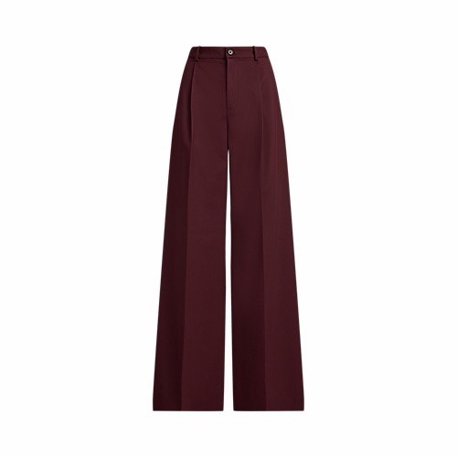 $245 Wool-Blend Twill Wide-Leg Pant Burgundy 16 $245 Wool-Blend Twill Wide-Leg Pant Burgundy 16