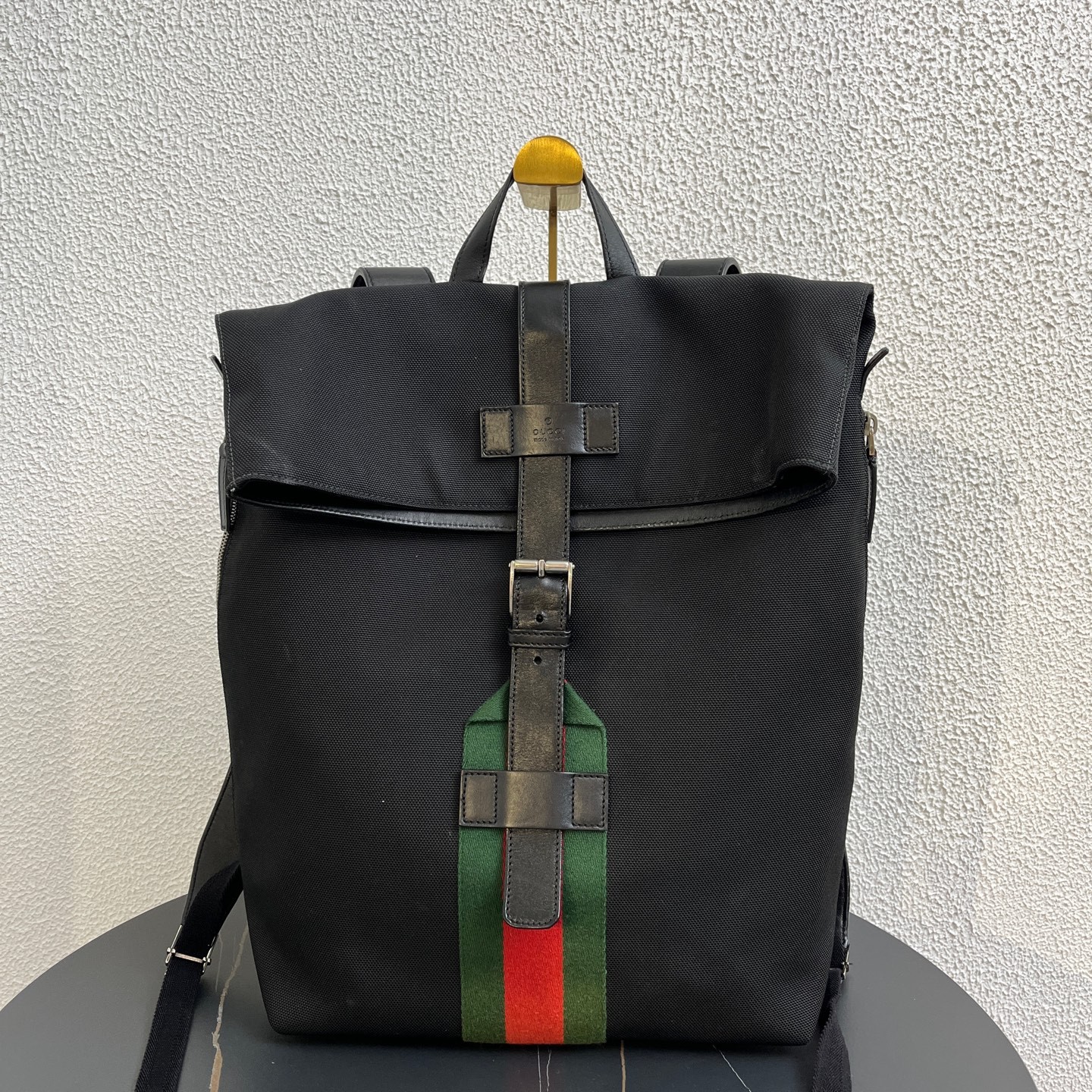 Gucci Pre-Owned Authentic Backpack Black 30×42×19 Canvas Free Tracked Shipping