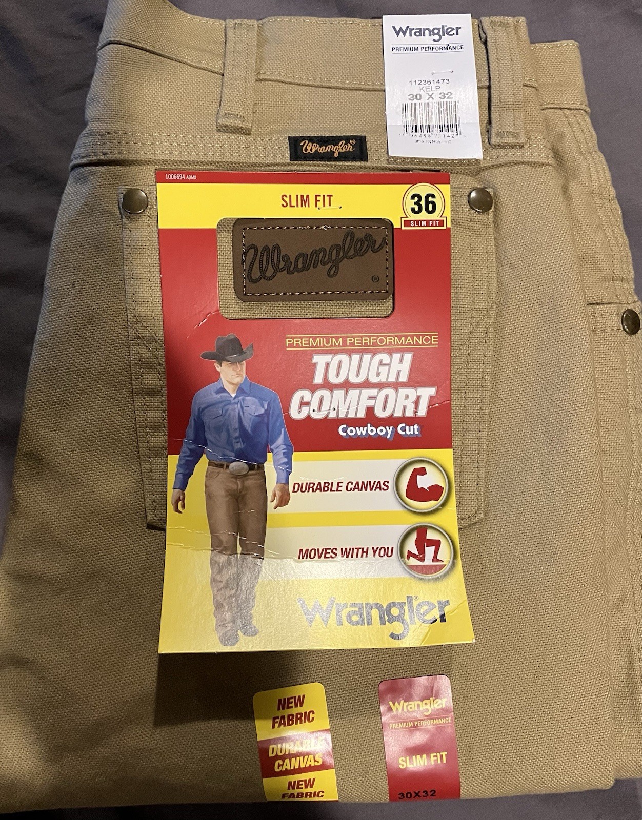 30x32 Wrangler Tough Comfort Slim Fit 