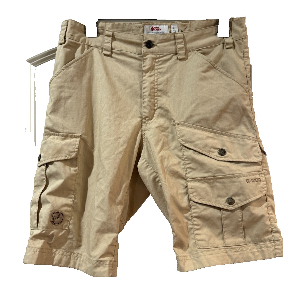 FjallRaven Men\'s 86892 Vidda Pro Lite Cargo Shorts Beige 10” US 30 EU 46 G-1000
