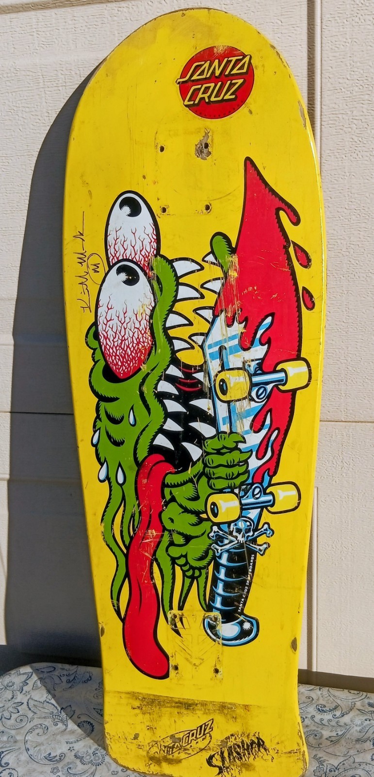 SIGNED Keith Meek SLASHER Santa Cruz Skateboards Autographed S.C. 