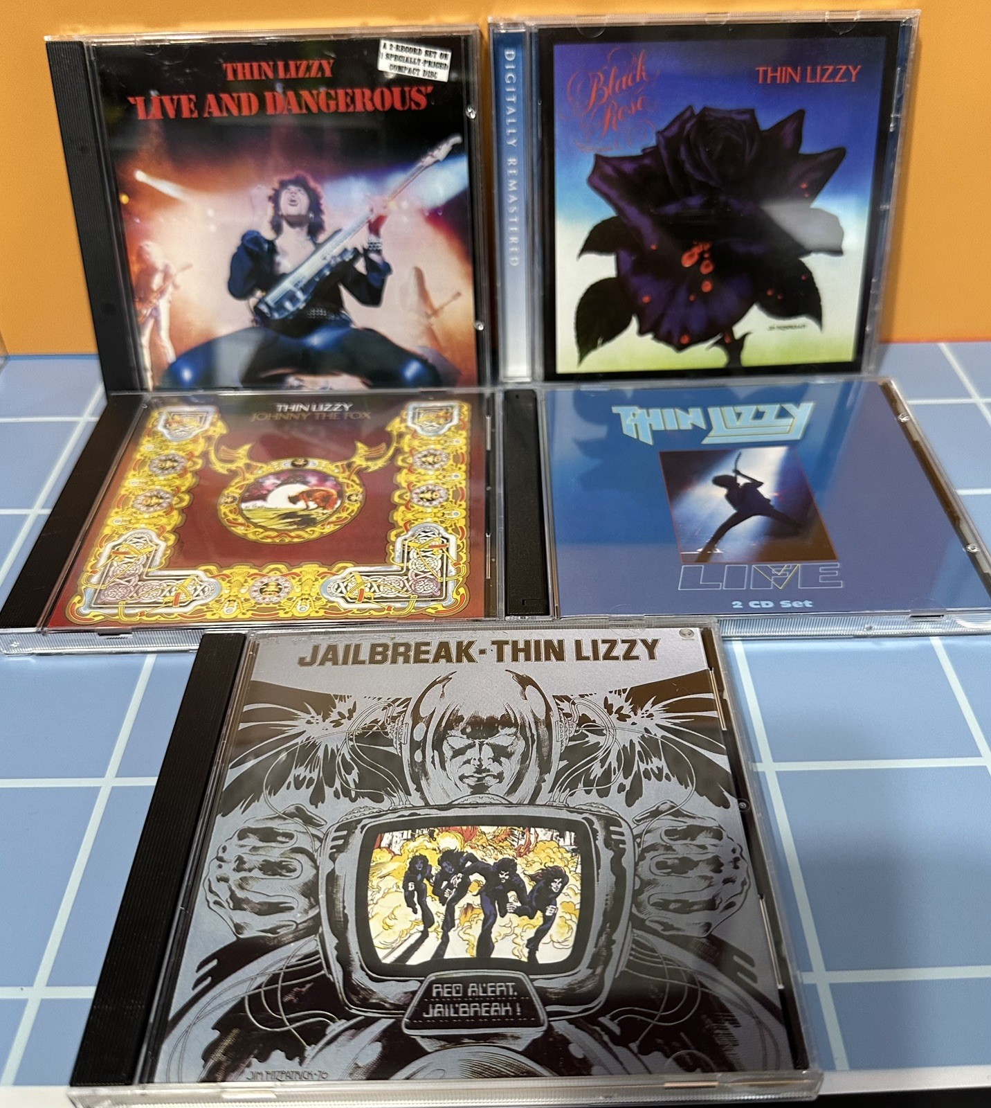 Thin Lizzy 5 CD Lot Jailbreak LifeLive Black Rose Johnny The Fox Live Dangerous Thin Lizzy 5 CD Lot Jailbreak LifeLive Black Rose Johnny The Fox Live Dangerous