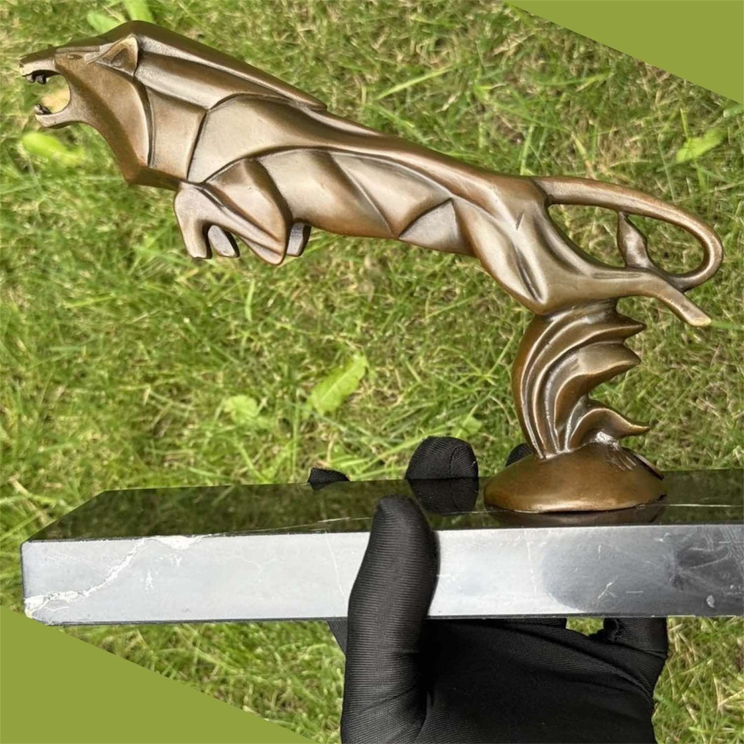 Bronze COUGAR Statue Panther SCULPTURE Lion Decor Modern Art Home Gift Vintage