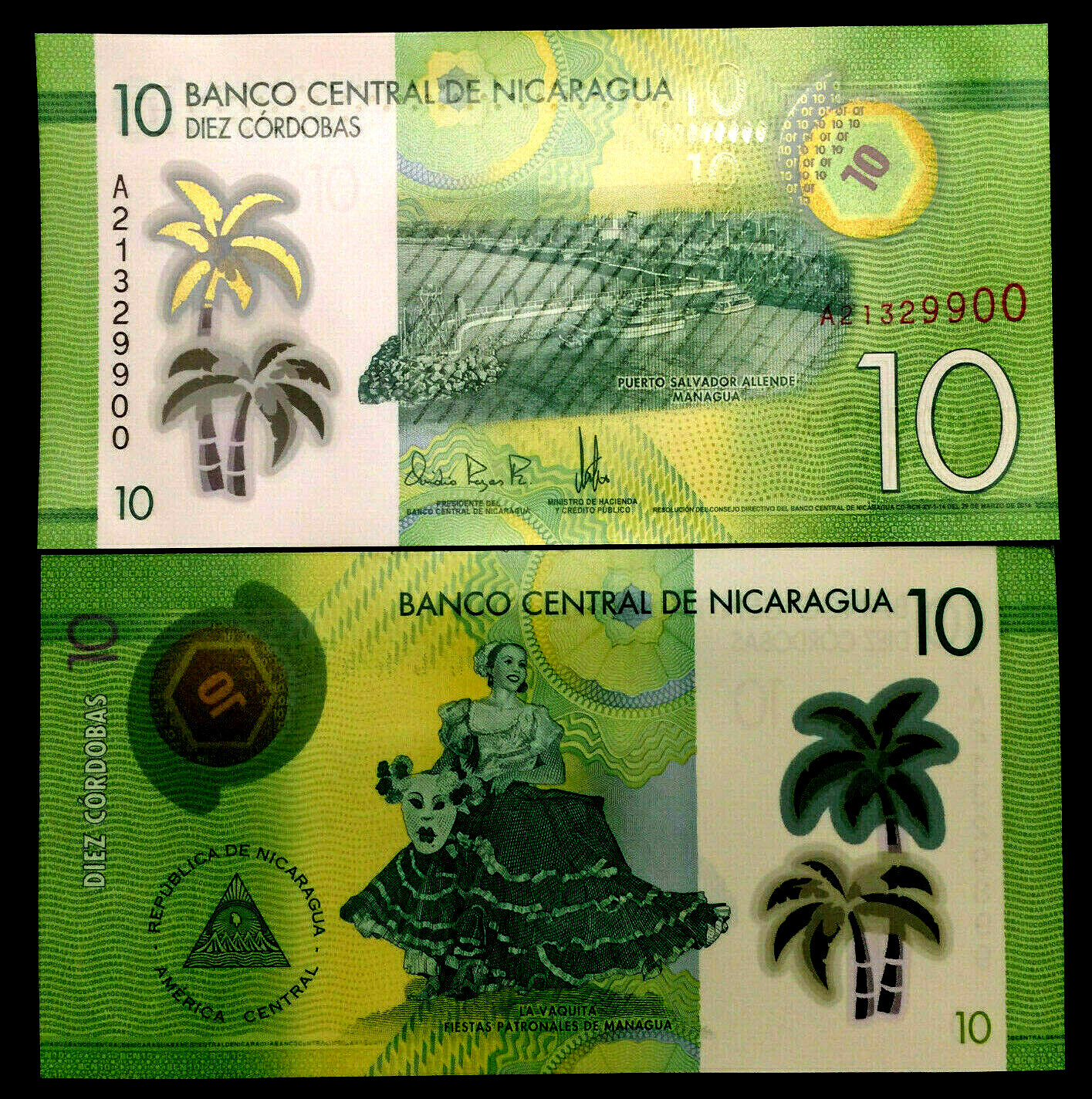 Nicaragua 10 Cordobas Banknote World Paper Money UNC Currency Bill Note  