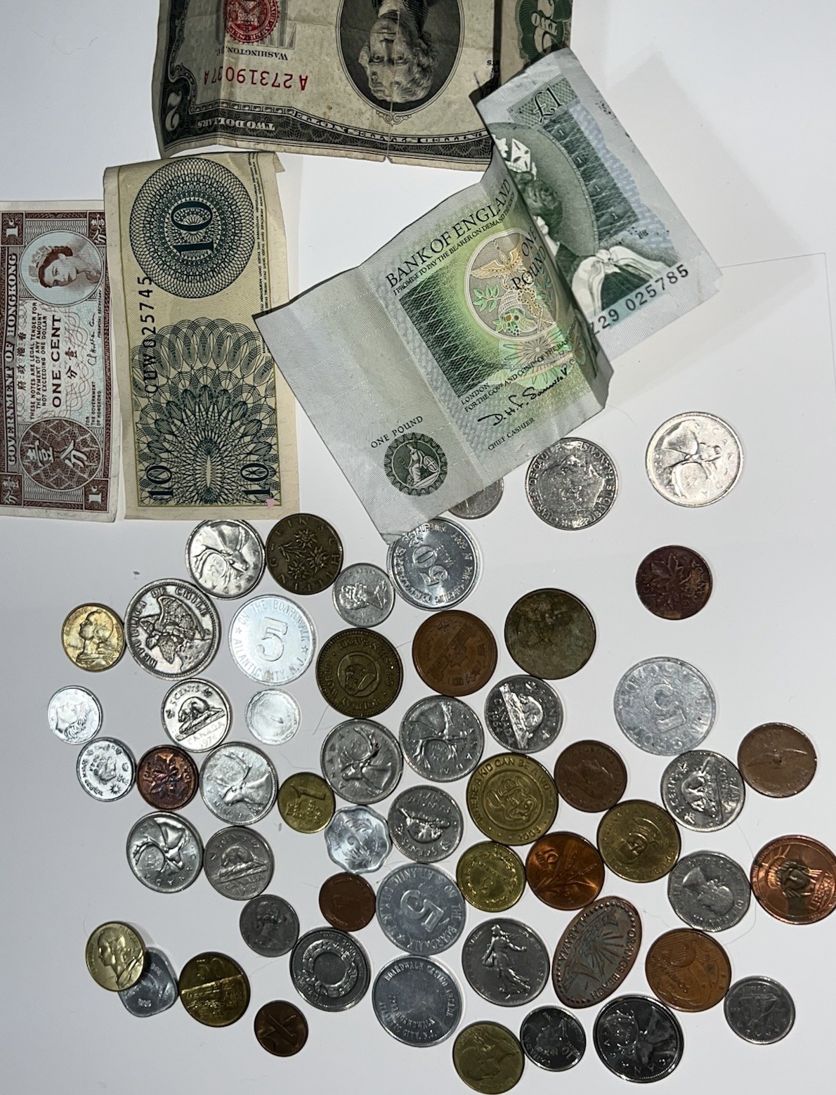 Vintage World Coin & Paper Money Lot + U.S. $2 Red Seal Note