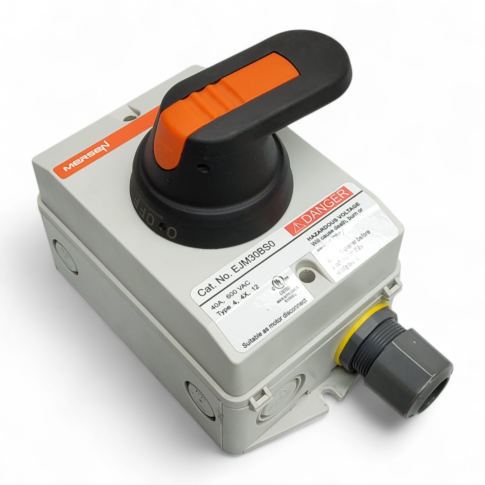 Mersen EJM30BS0 Enclosed Disconnector Switch 40A 600 VAC NEMA 4X non-Metallic