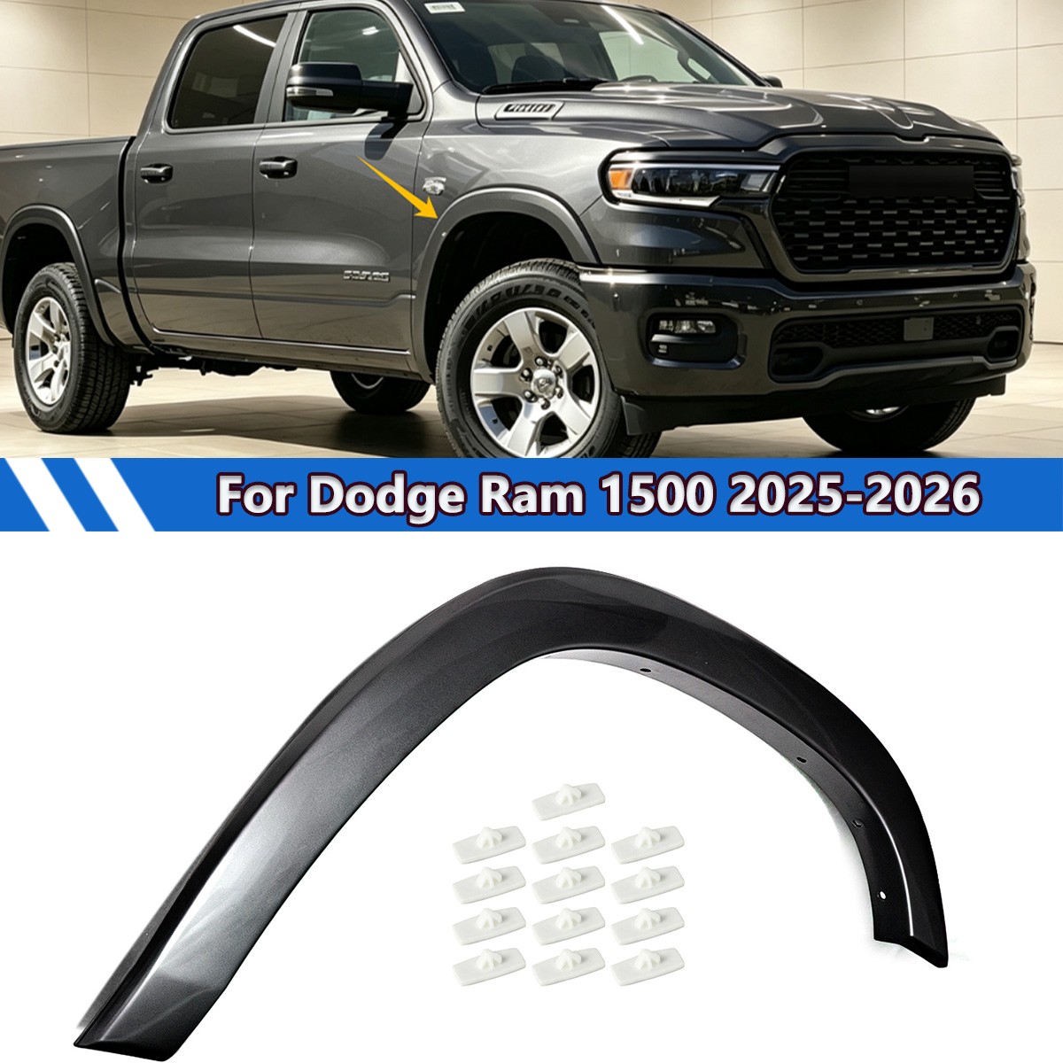 Granite Crystal For 25+ Ram 1500 Fender Flare Wheel Arch Front Right 7FL24TZZAB