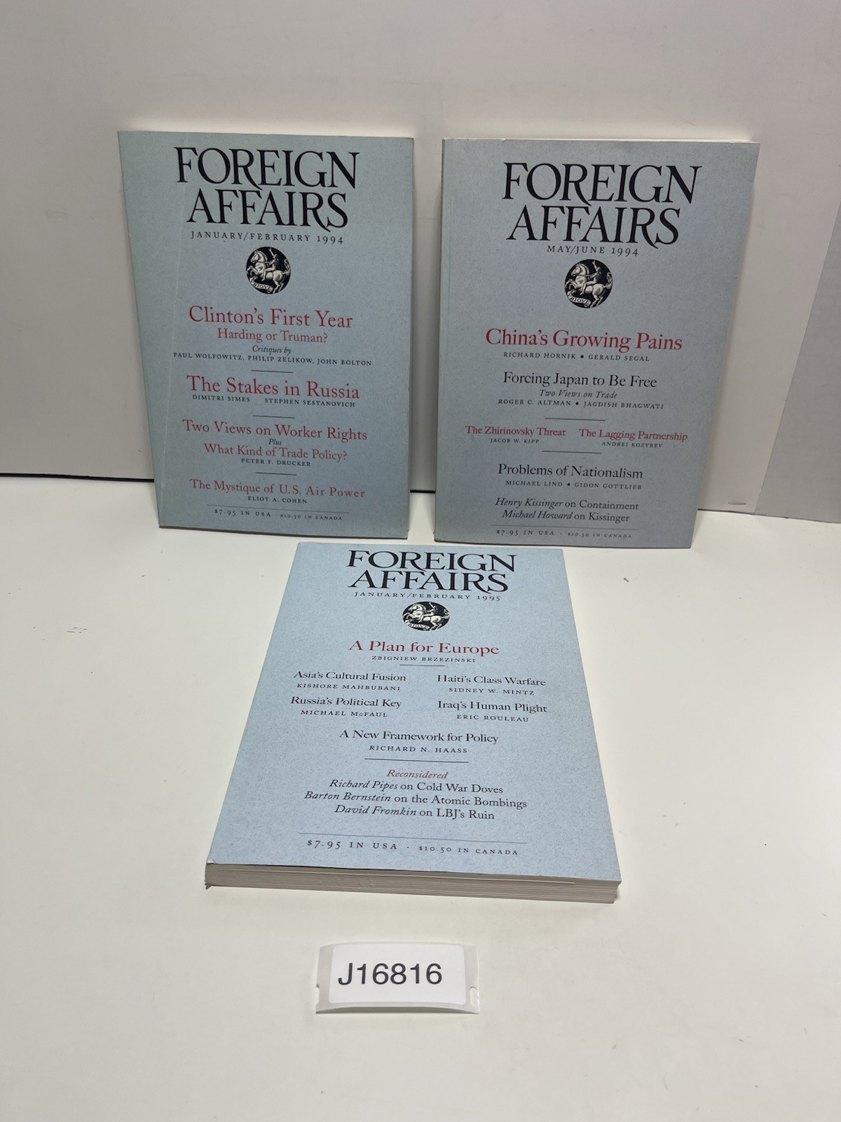 Foreign Affairs Magazine Lot Of 3 Issues 90\'s Mixed Lot Vintage