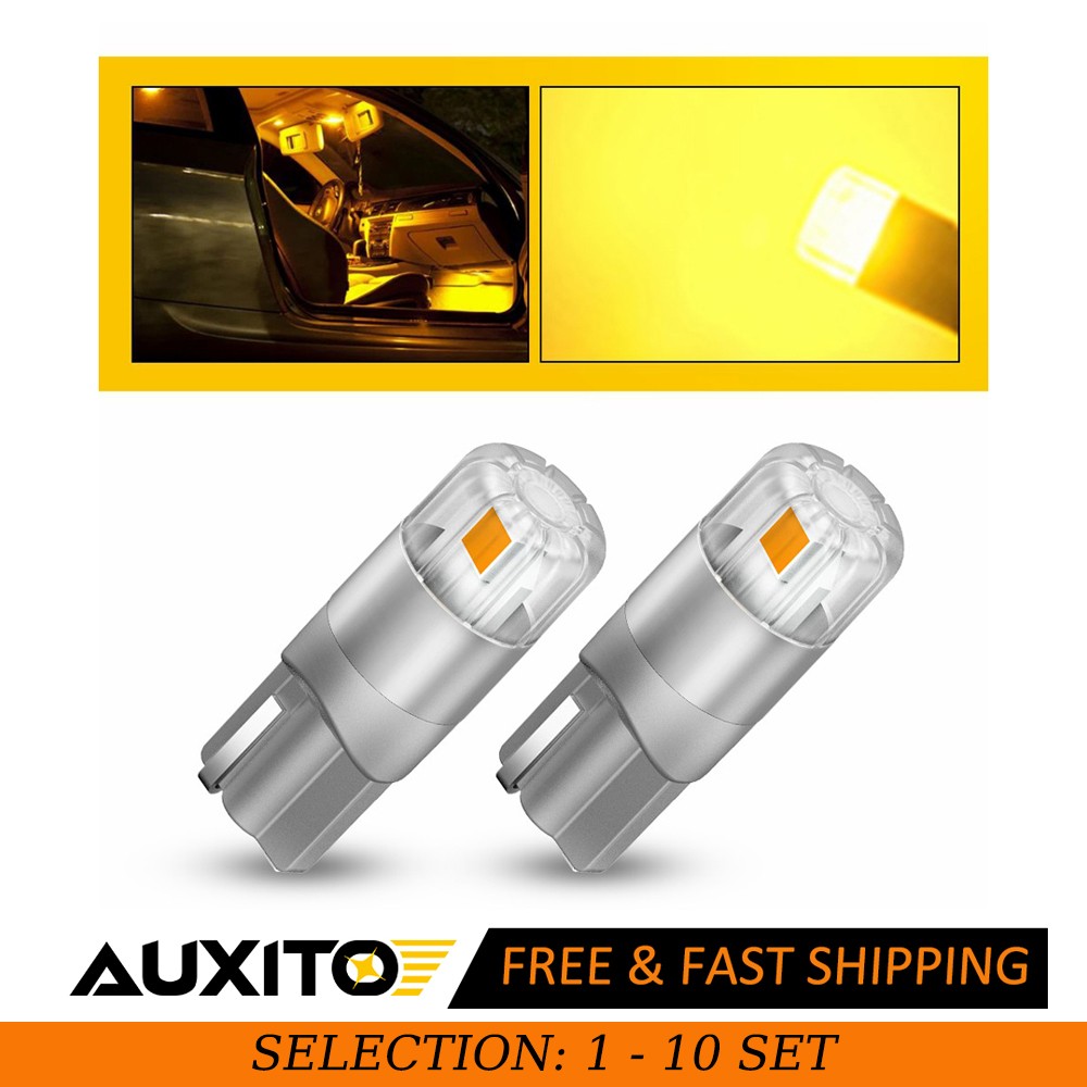 2-20X T10 194 Interior License Plate Amber Canbus LED Light Bulbs 3030SMD 2US2T