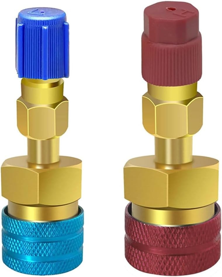 R1234YF R134A Quick Coupler Kit Brass High Low Side Adapter for Car AC Recharge R1234YF R134A Quick Coupler Kit Brass High Low Side Adapter for Car AC Recharge