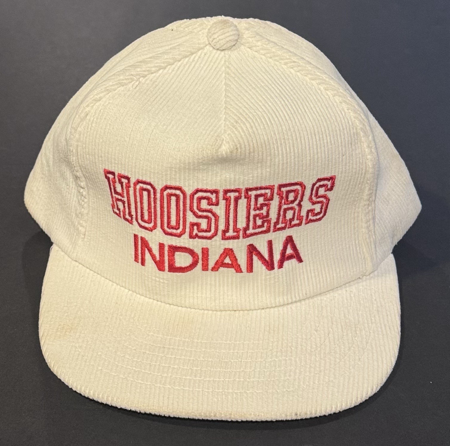 Vintage Yupoong Corduroy Indiana Hoosiers Snapback Hat White Korea Vintage Yupoong Corduroy Indiana Hoosiers Snapback Hat White Korea