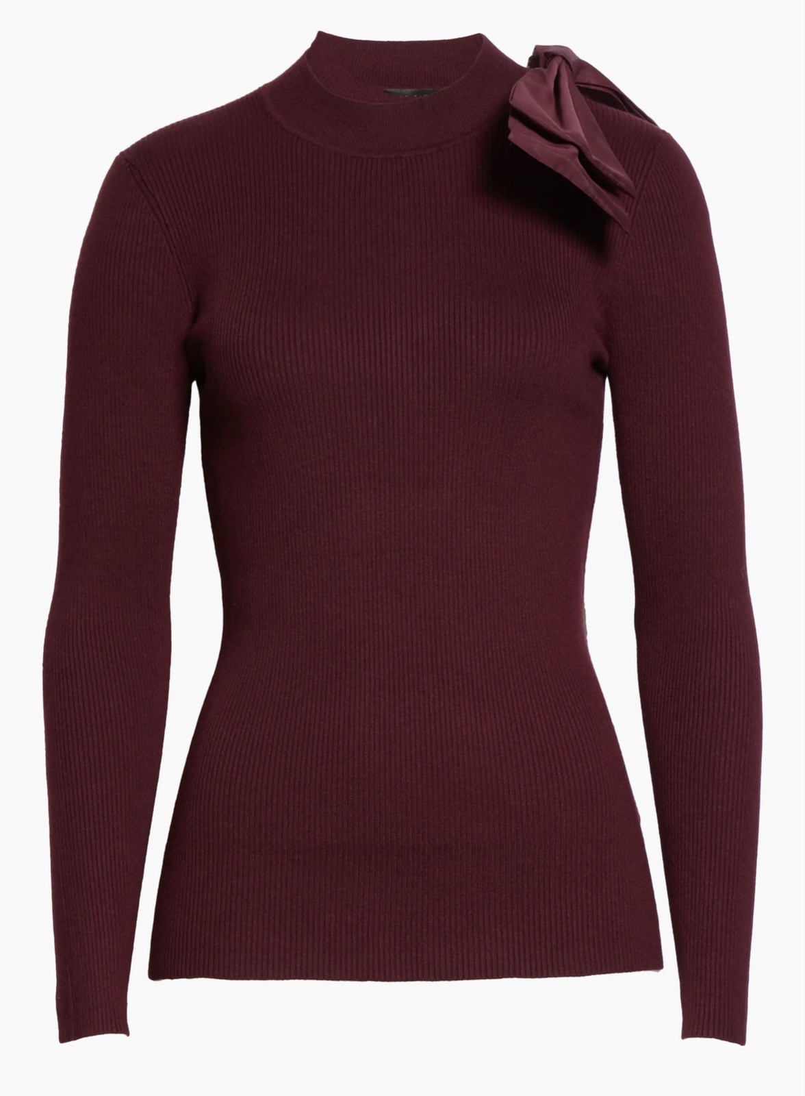 Ted Baker London Women’s Oxblood Knit Sz 5 Sweater With Accent Bow NWT $175