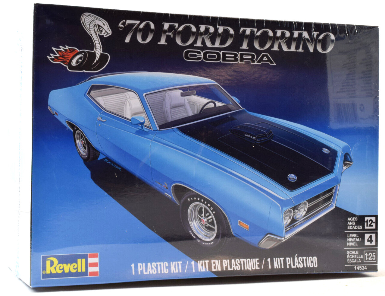 Revell 1970 Ford Torino Cobra 1/25 Scale Plastic Model Car Kit 14534