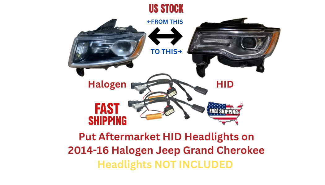 2014–2016 Jeep Grand Cherokee Halogen to Aftermarket HID Headlight Harness