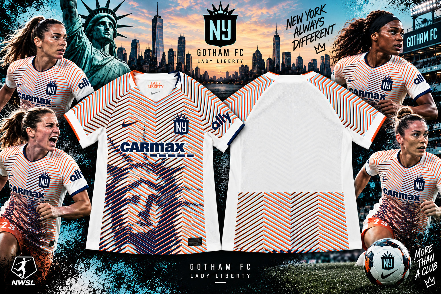 Gotham FC Nike Lady Liberty Authentic Pro Cut Jersey Sz. S NWSL NWOT