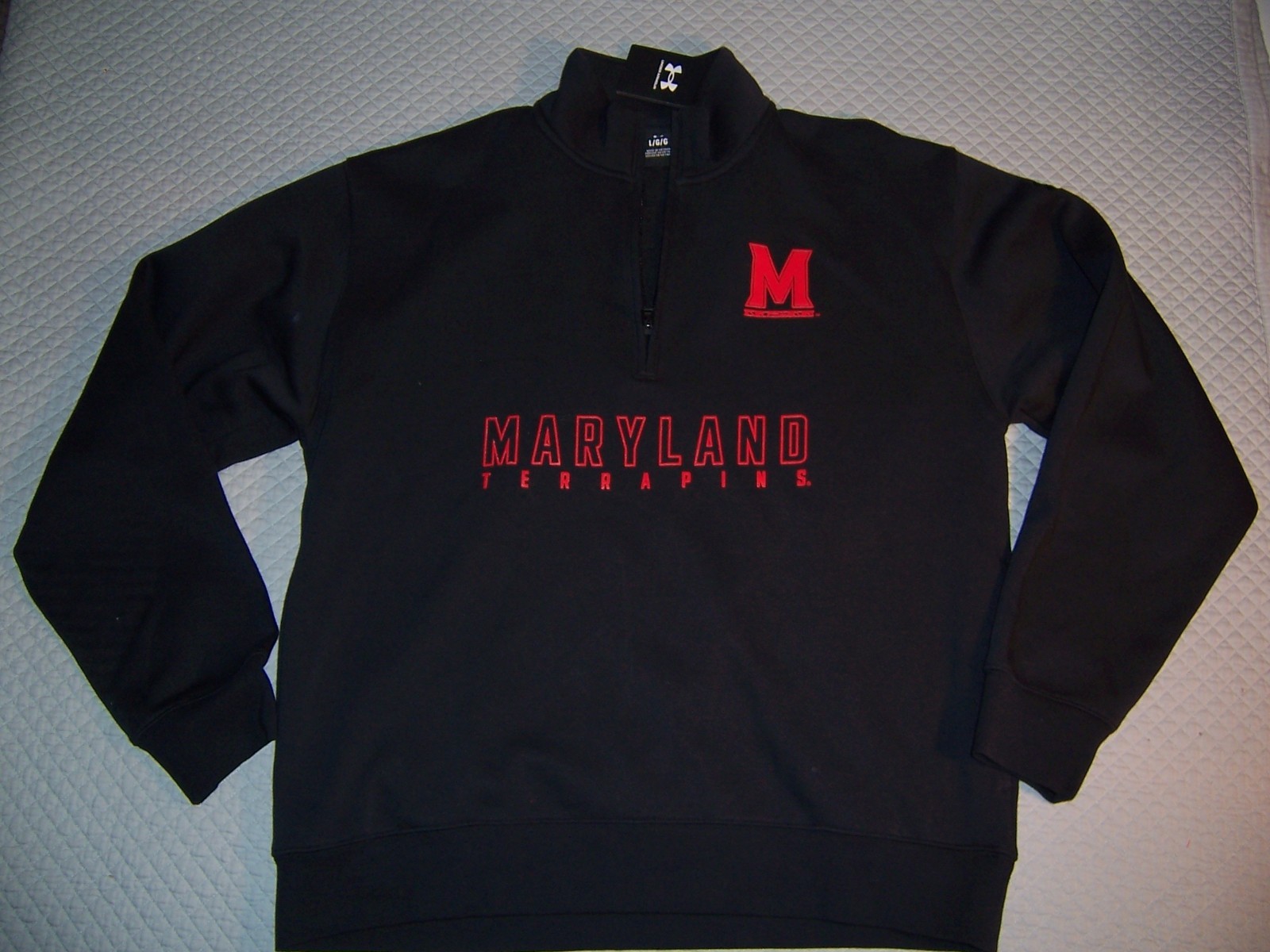 Nwt Under armour Maryland Terrapins 1/4 Zip sweatshirt fleece Black Men\'s L New Nwt Under armour Maryland Terrapins 1/4 Zip sweatshirt fleece Black Men\'s L New