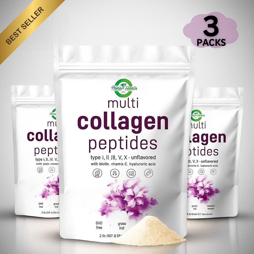 3 Pack Multi Collagen Peptides Powder 6LB Hydrolyzed Type I II III V X Hair Skin