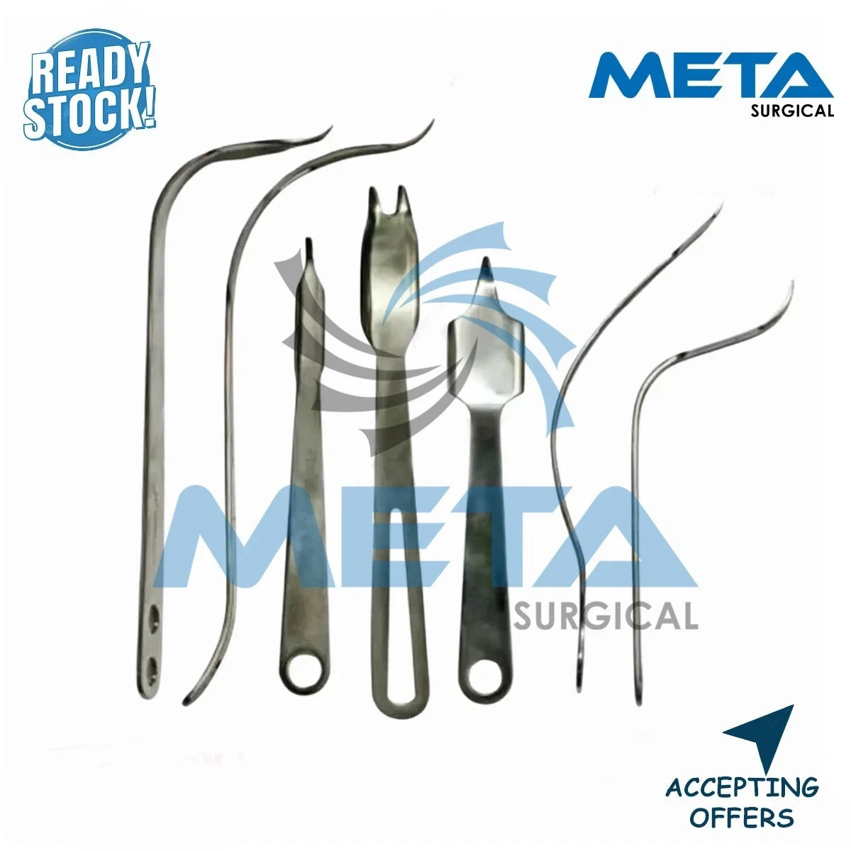 Retractors THA hip instruments Set Surgical instruments Set of 7 Pieces