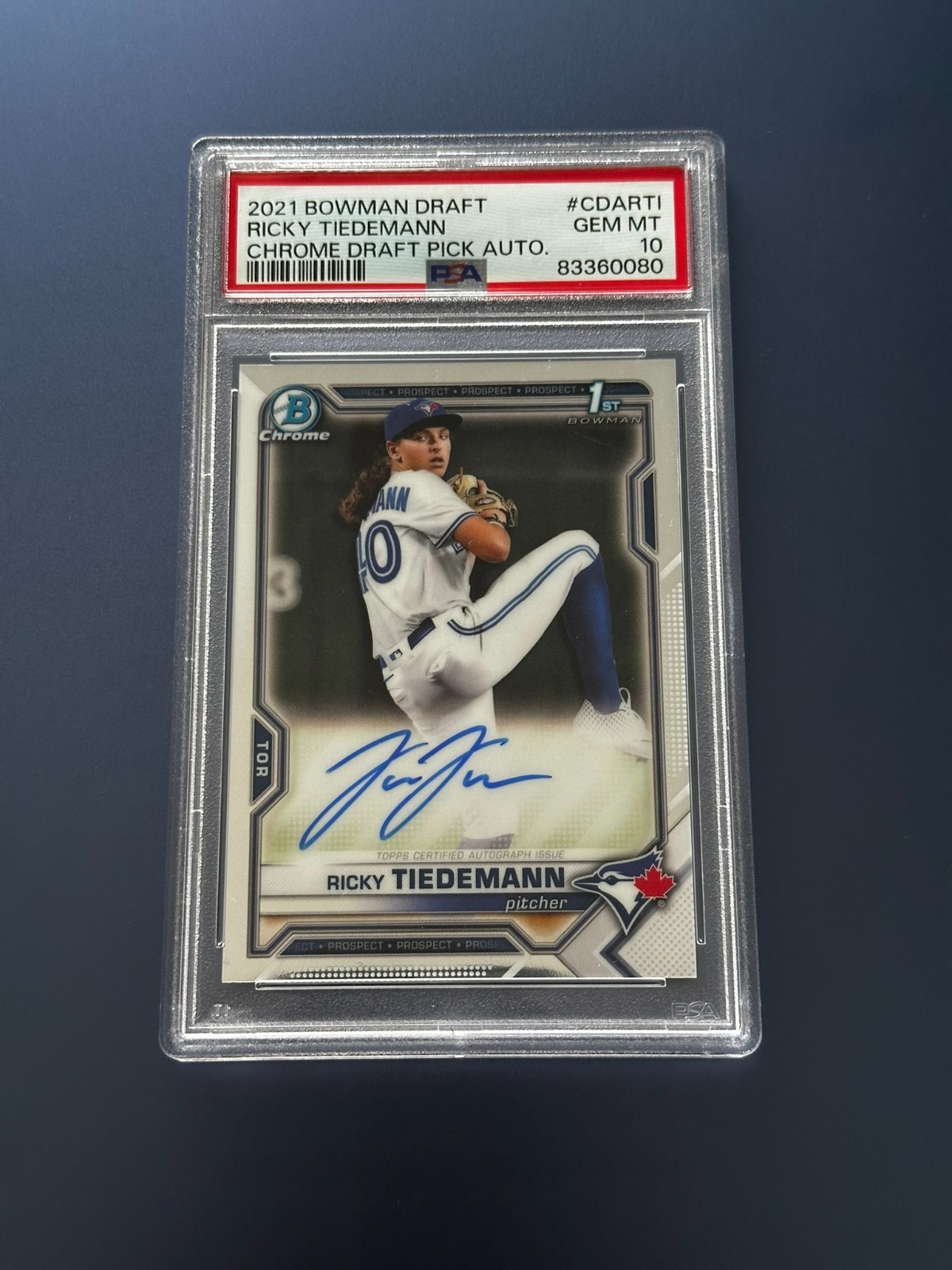 2021 Ricky Tiedemann Bowman Chrome Auto PSA 10 GEM Autograph Draft #CDA-RT1