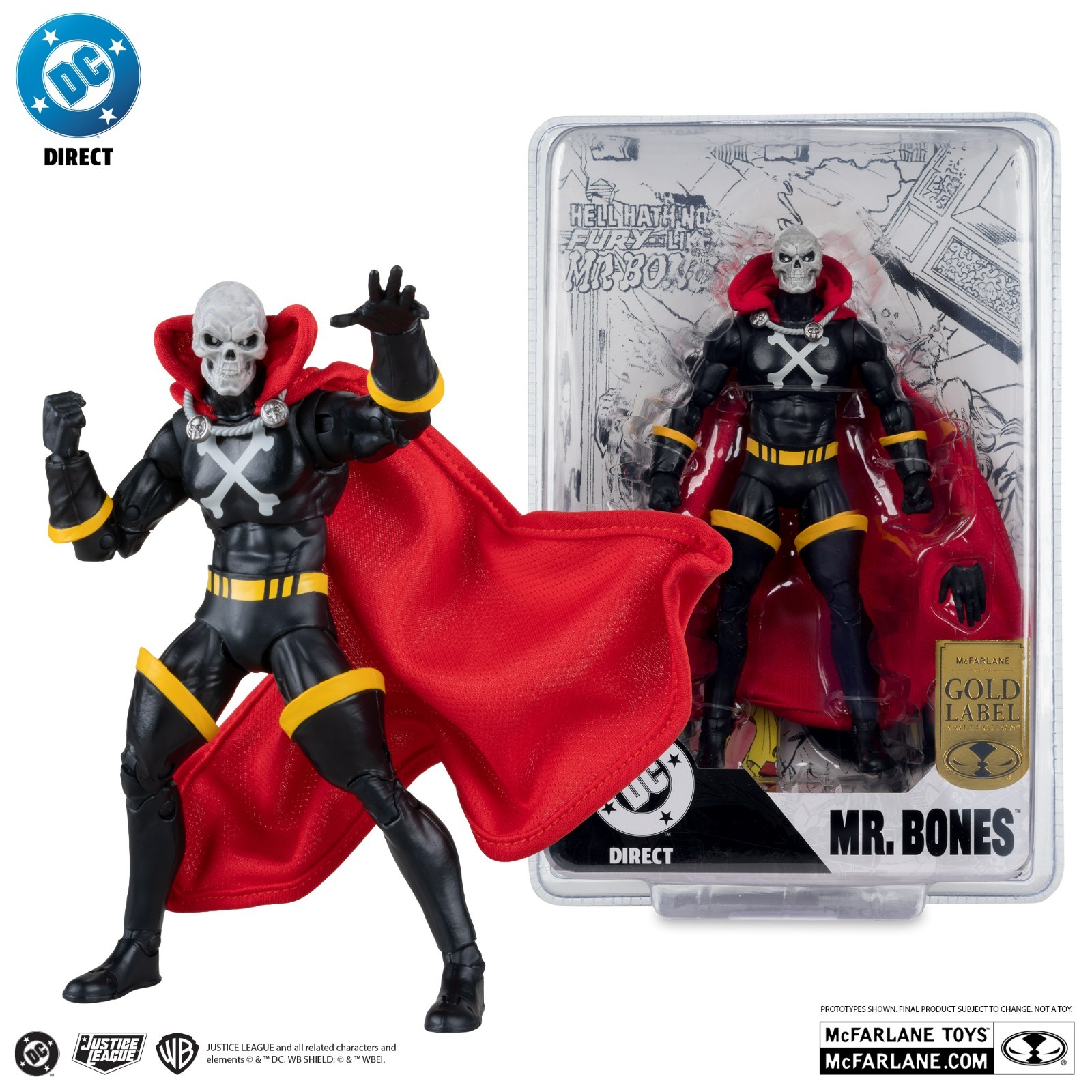Mcfarlane DC Multiverse  MR BONES (Infinity Inc #16) with Lithograph  Gold Label