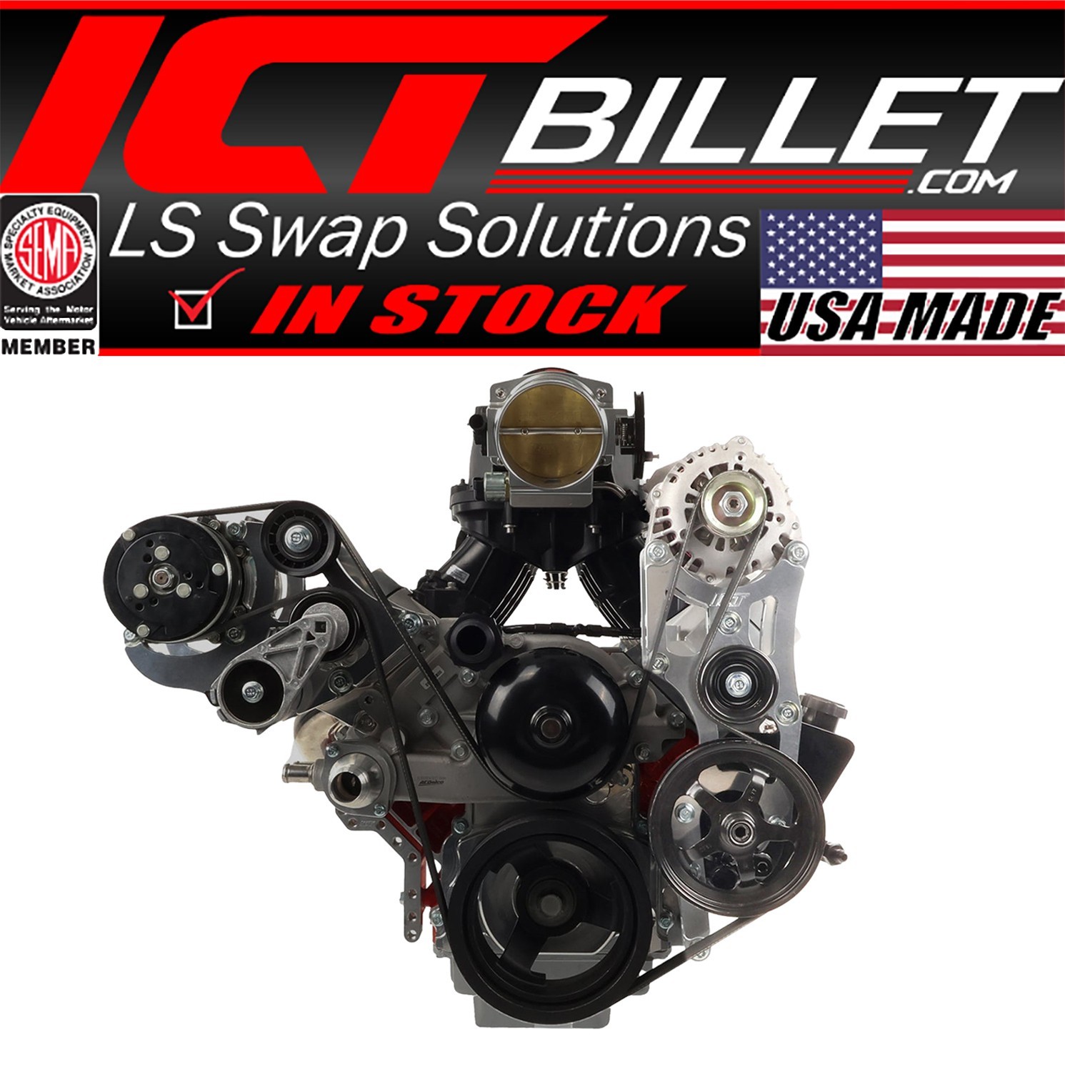 LS OEM Location Truck Alternator & Tight Power Steering Bracket Chevelle Cama...