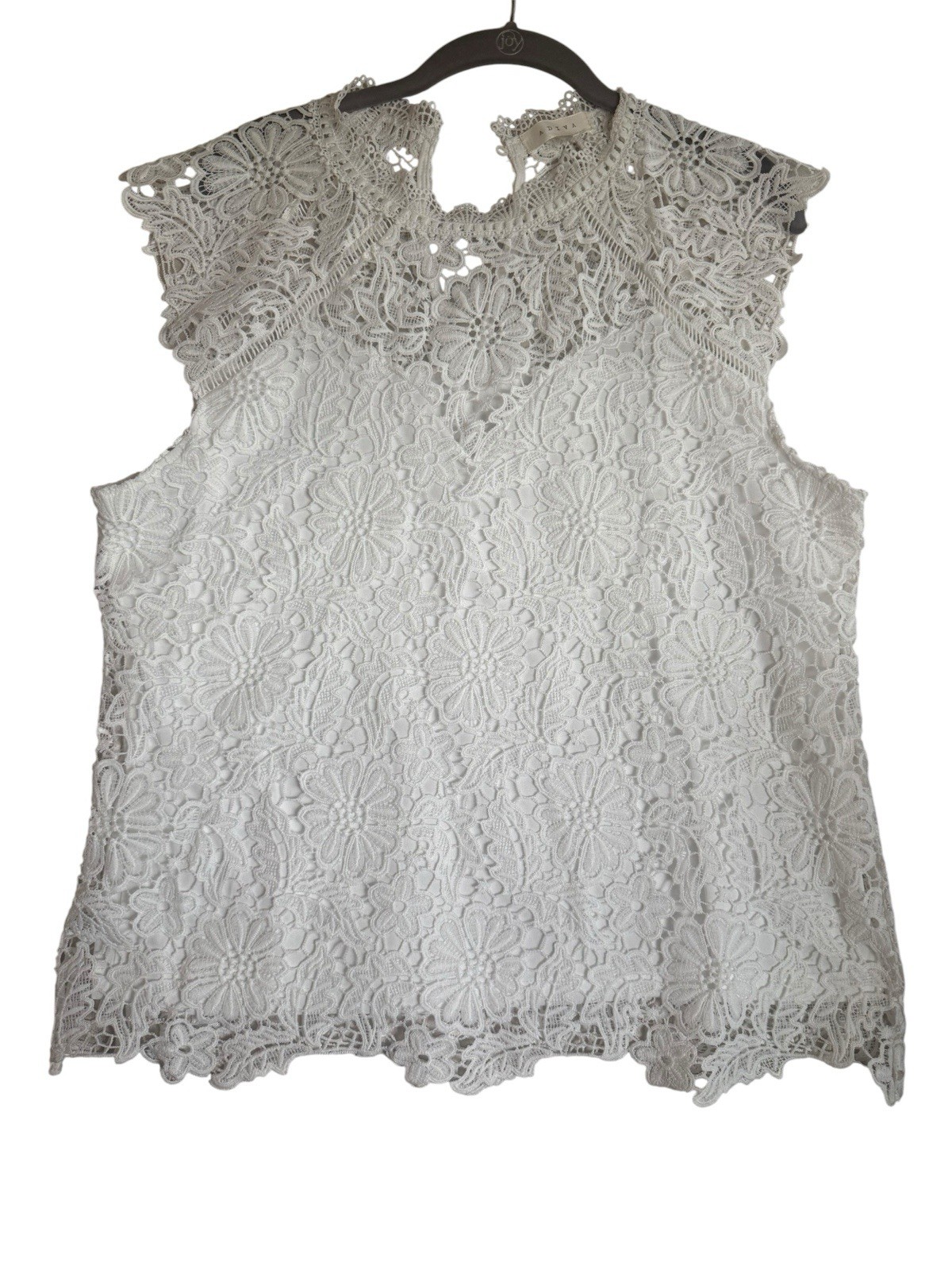 Adiva Women’s White Lace Crochet Top – Size Large