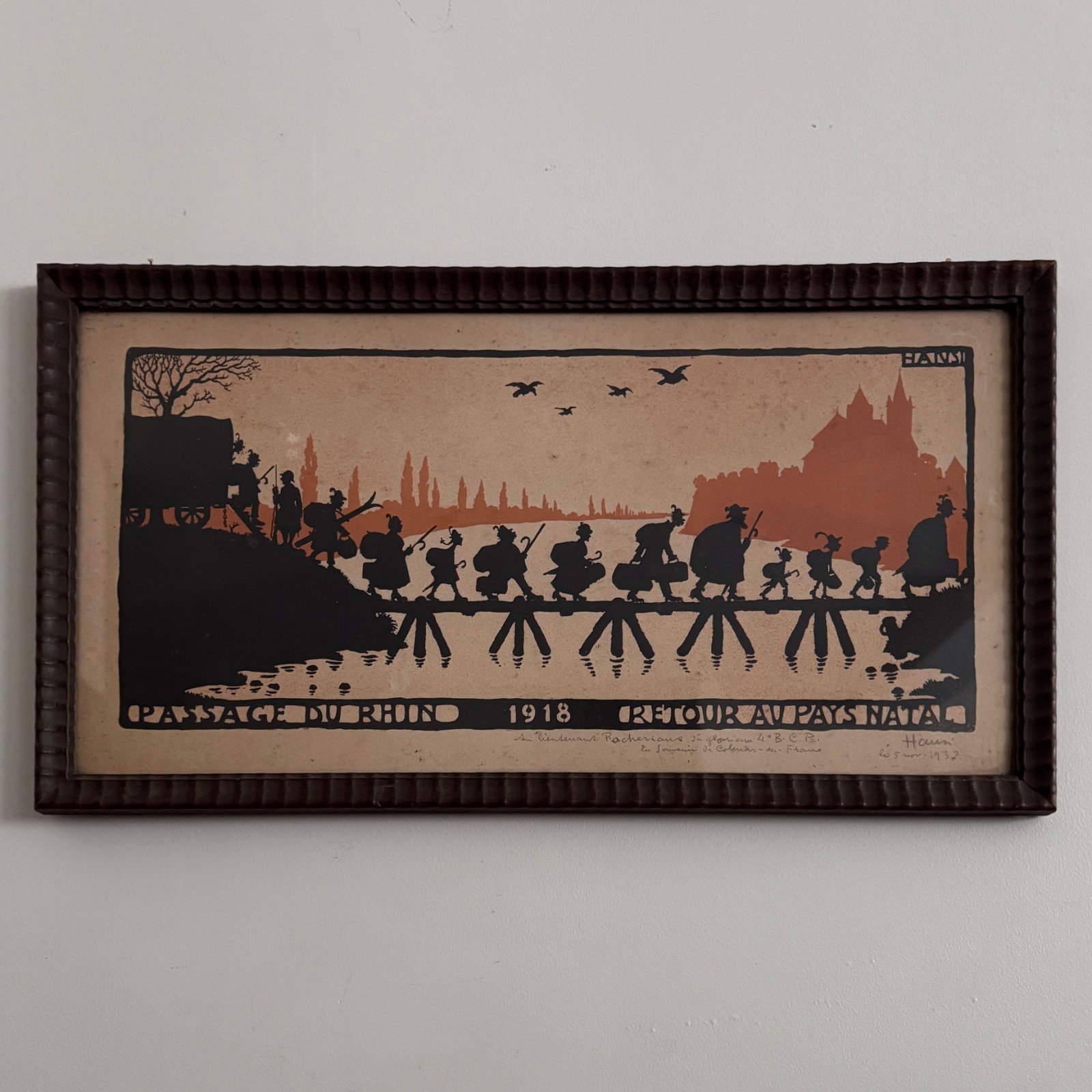 Hansi Rhine Passage 1918 Color Lithograph A5771